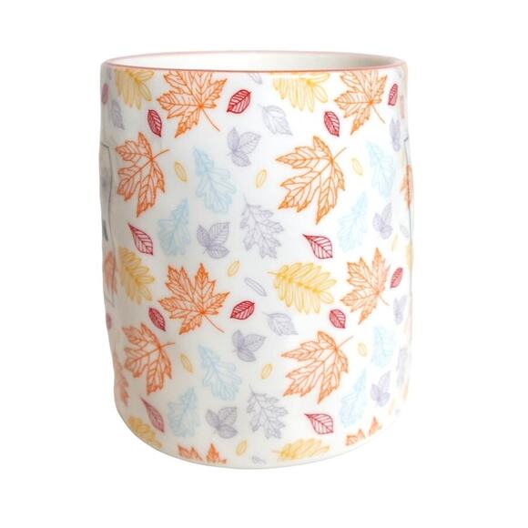 "Hello Autumn" Textured Leaf Fall COFFEE CUP  / Mug - Picture 3 of 7